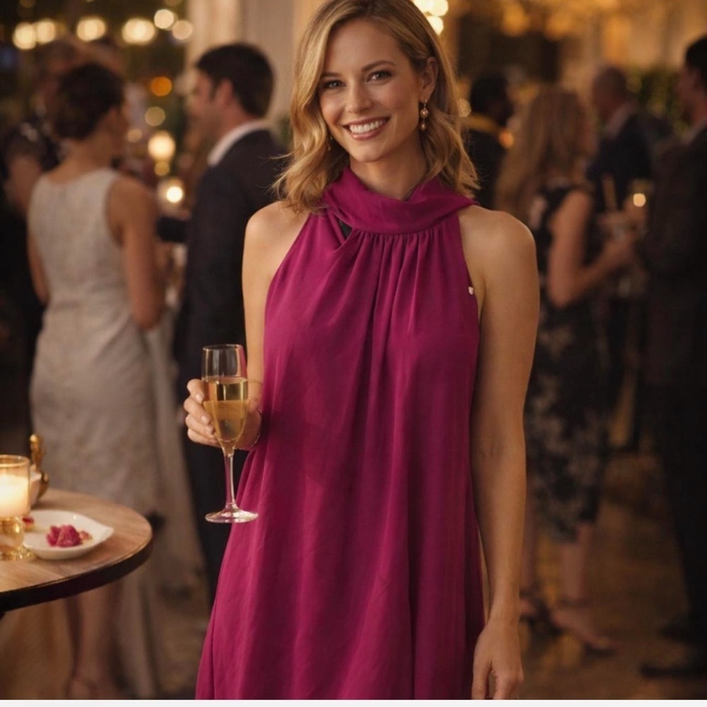 Badgley Mischka Fushcia Cocktail Dress